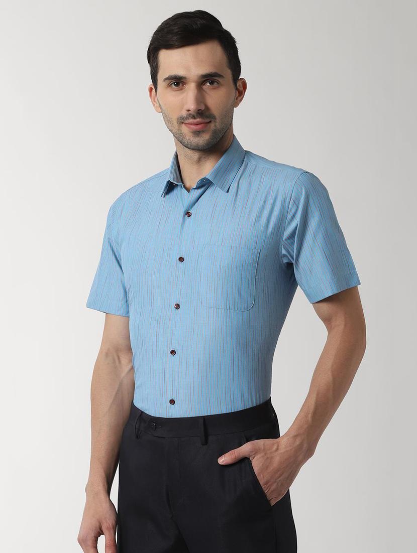 blue striped formal shirt - 16663409 - Zoom Image - 2
