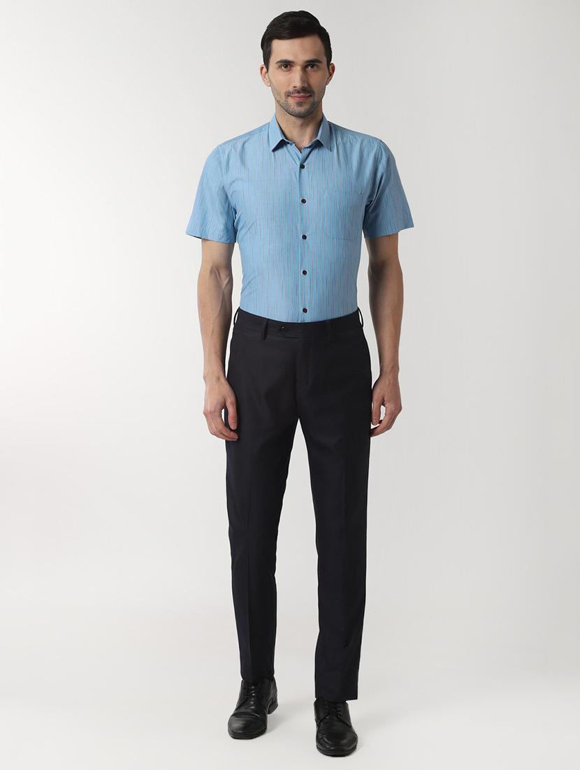 blue striped formal shirt - 16663409 - Zoom Image - 4