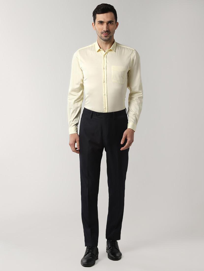yellow solid formal shirt - 16663419 - Zoom Image - 4