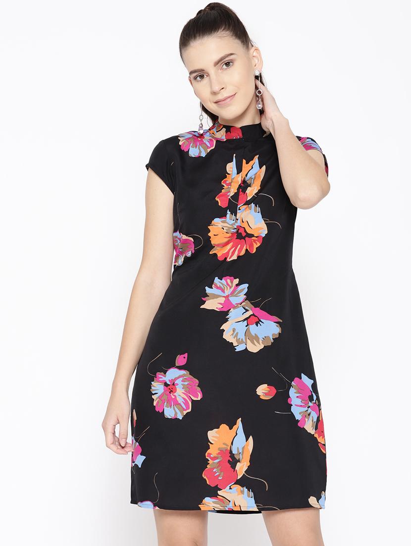 mock neck floral shift dress - 16663617 - Zoom Image - 1