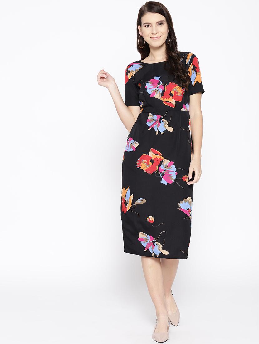 boat neck floral pencil dress - 16663631 - Zoom Image - 1