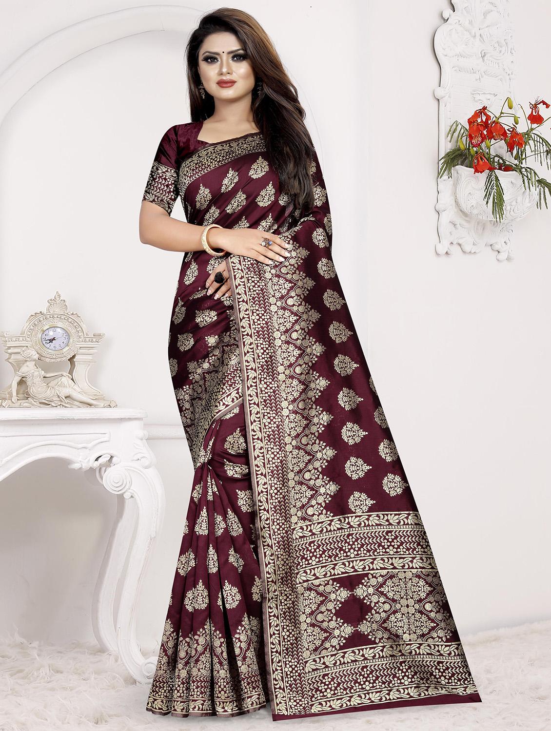 zari work banarasi saree with blouse - 16663810 - Zoom Image - 1