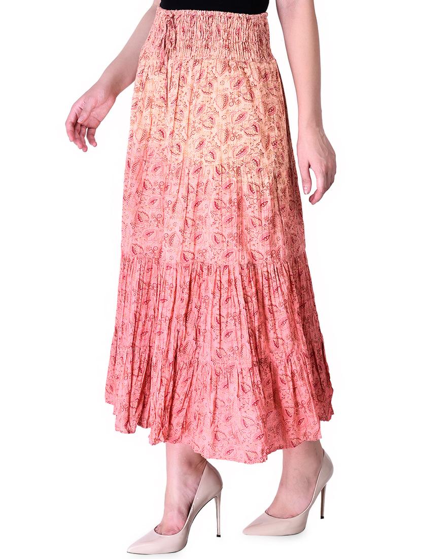 smocked waist flared skirt - 16663945 - Zoom Image - 2