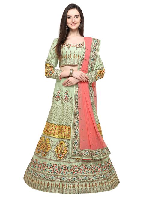 panelled embroidered lehenga - 16663965 - Very Small Image - 1