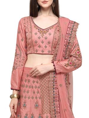 panelled embroidered lehenga - 16663966 - Standard Image - 4