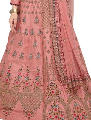 panelled embroidered lehenga - 16663966 - Standard Image - 5