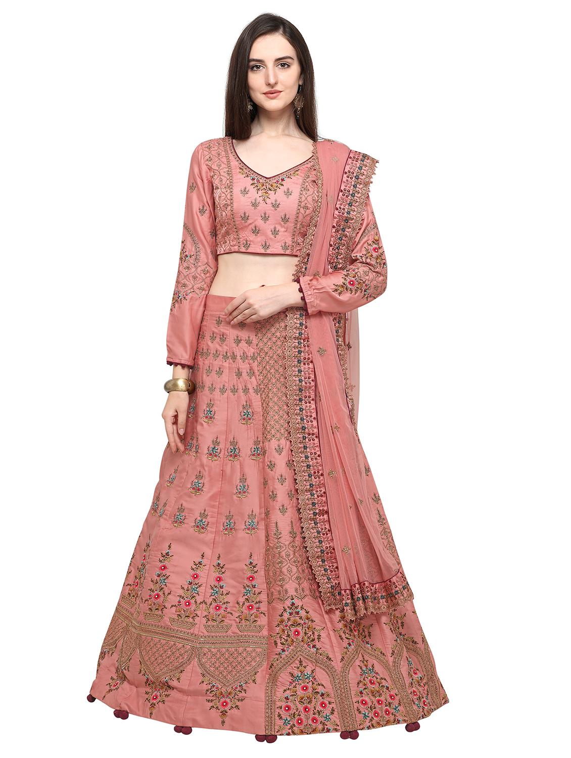 panelled embroidered lehenga - 16663966 - Zoom Image - 1
