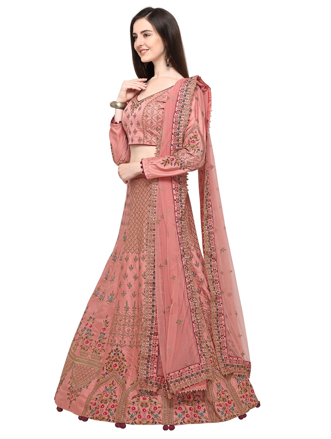 panelled embroidered lehenga - 16663966 - Zoom Image - 2