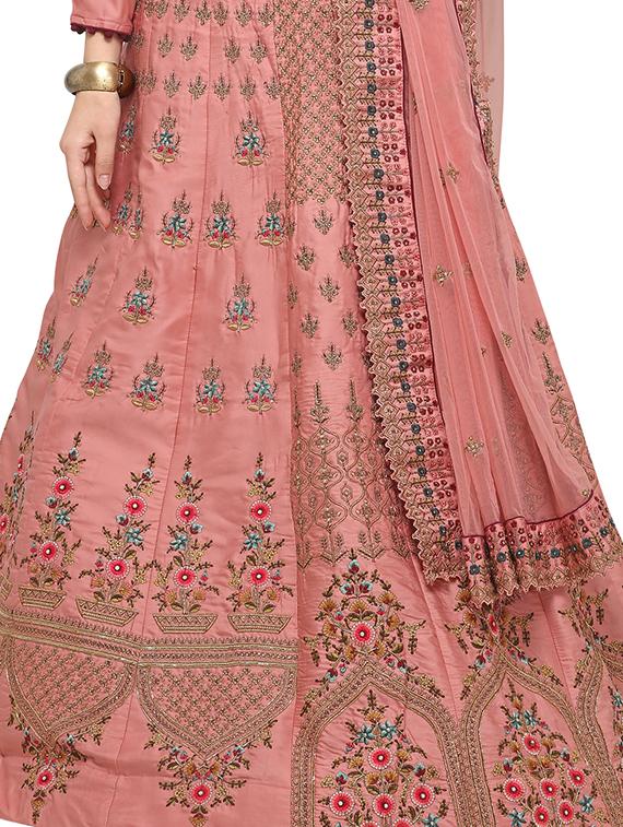 panelled embroidered lehenga - 16663966 - Zoom Image - 5