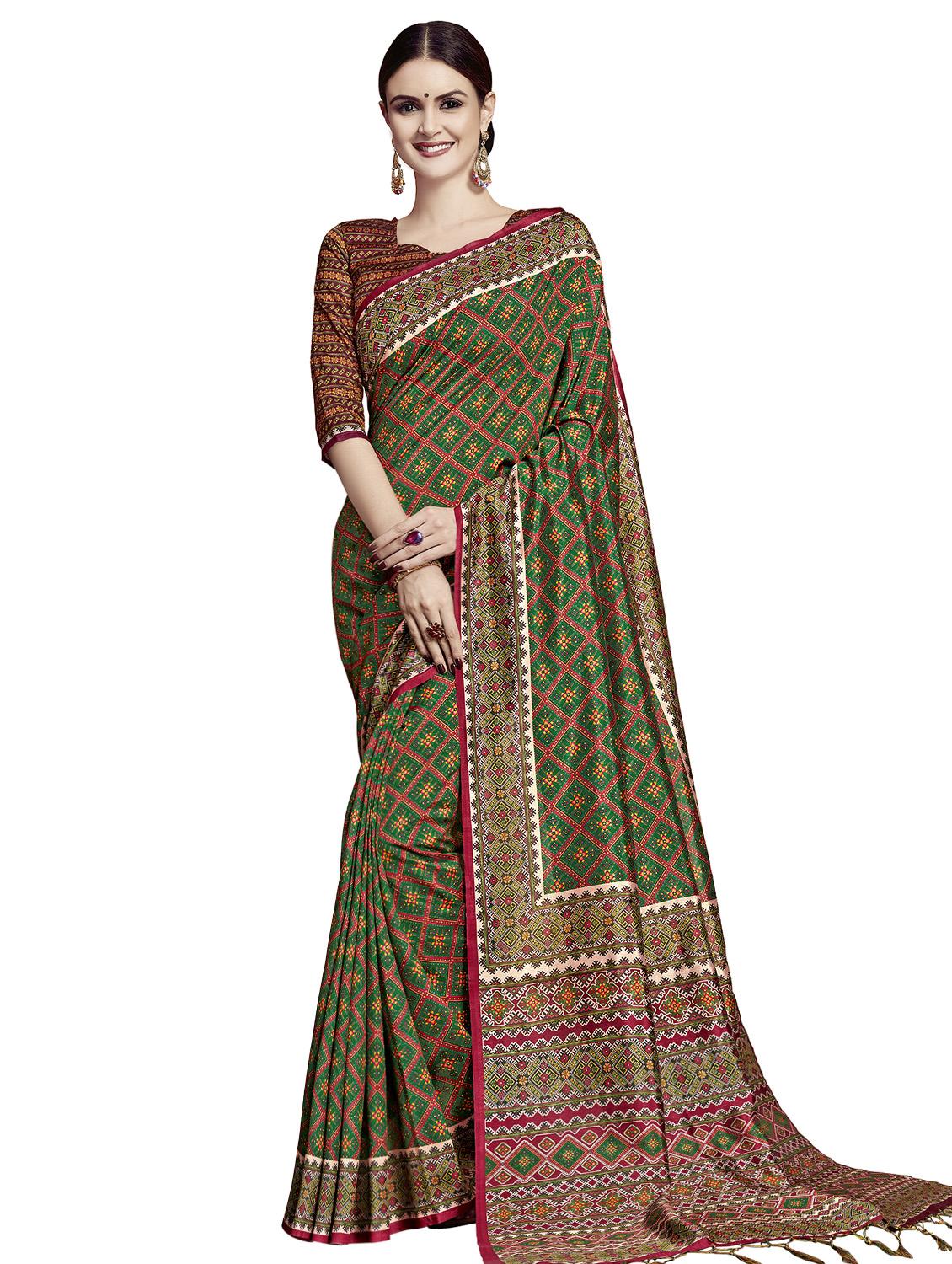 printed patola saree with blouse - 16664040 - Zoom Image - 1