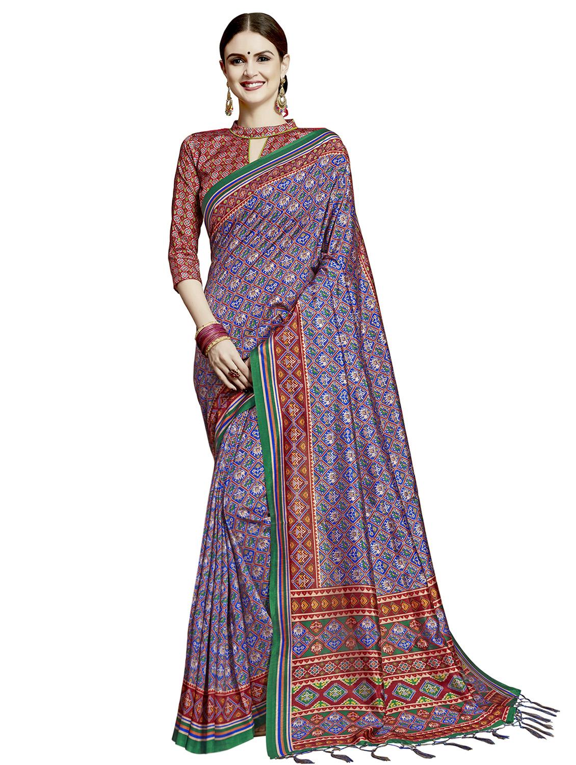 printed patola saree with blouse - 16664043 - Zoom Image - 1