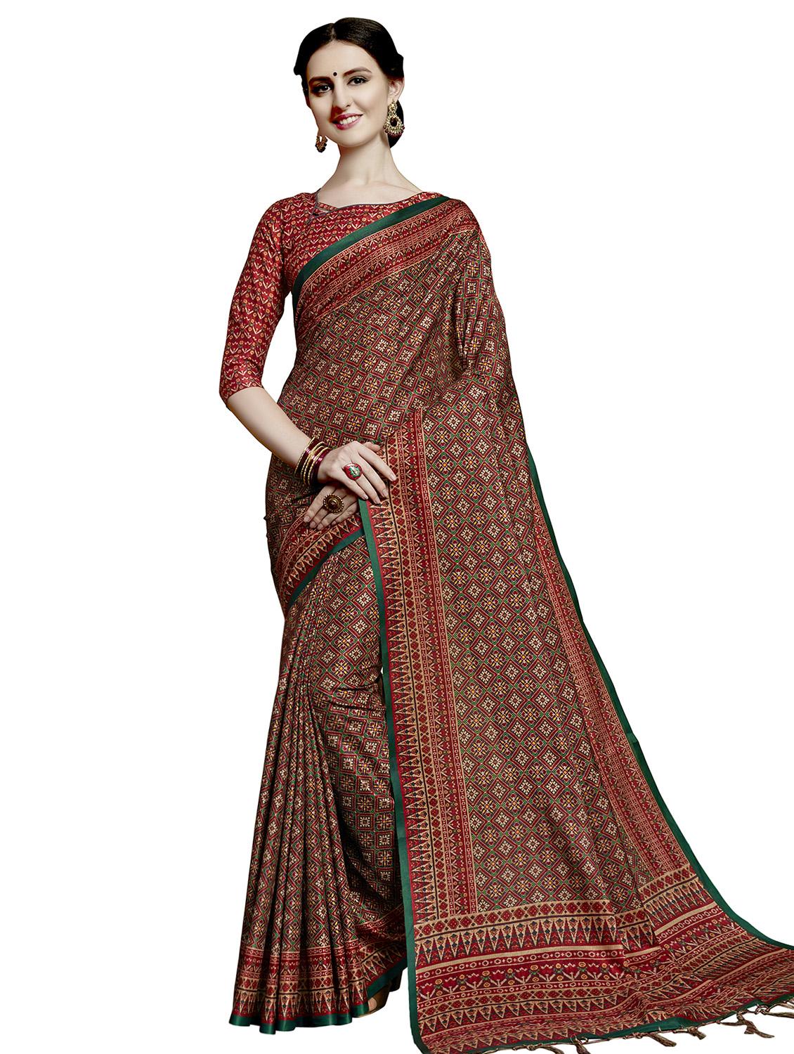 printed patola saree with blouse - 16664045 - Zoom Image - 1