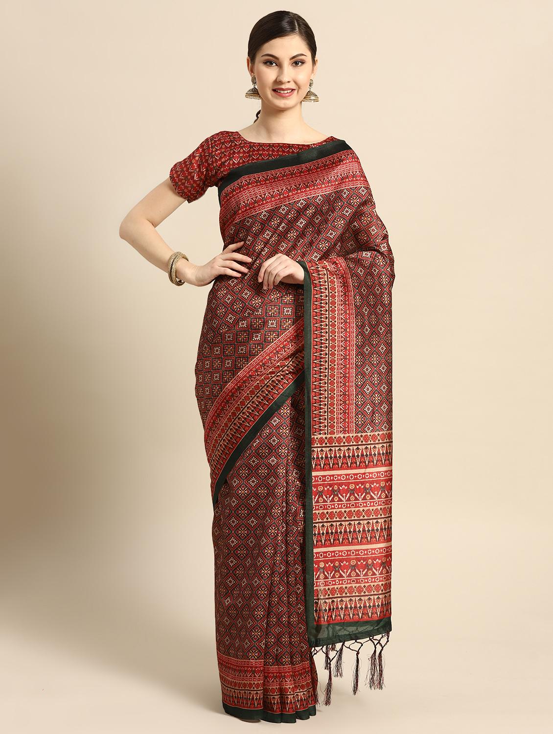 printed patola saree with blouse - 16664045 - Zoom Image - 1