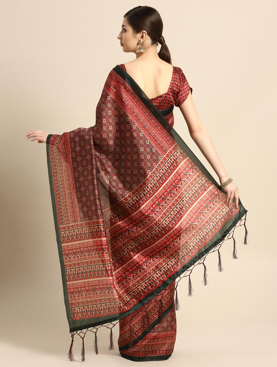 printed patola saree with blouse - 16664045 - Zoom Image - 2