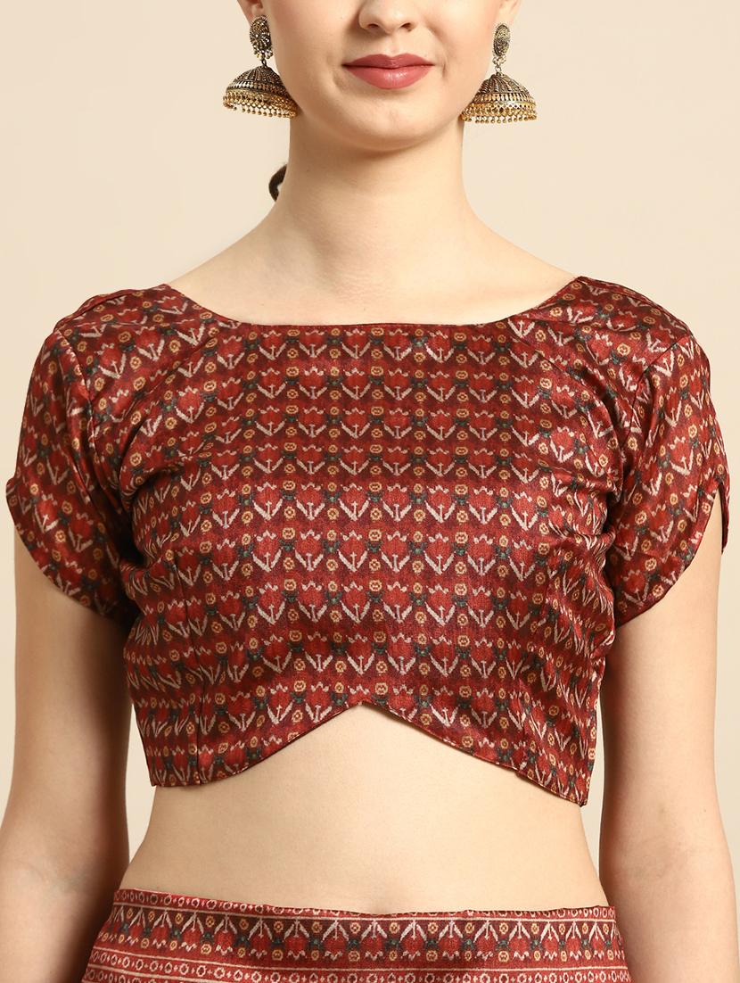 printed patola saree with blouse - 16664045 - Zoom Image - 3