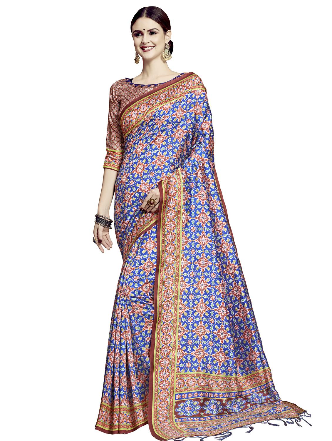 printed patola saree with blouse - 16664046 - Zoom Image - 1