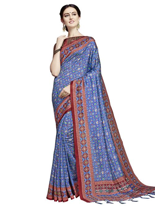 printed patola saree with blouse - 16664048 - Standard Image - 1
