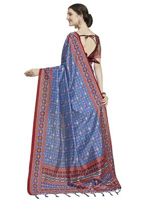 printed patola saree with blouse - 16664048 - Standard Image - 2