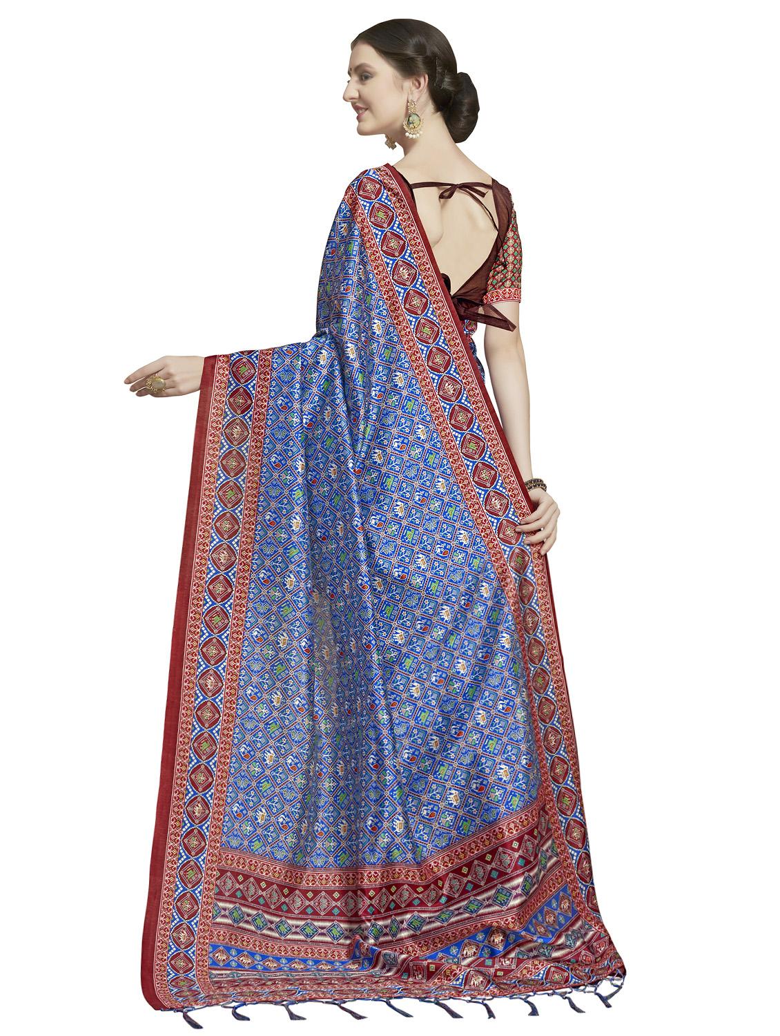 printed patola saree with blouse - 16664048 - Zoom Image - 2
