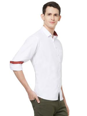white solid casual shirt - 16664732 - Standard Image - 2