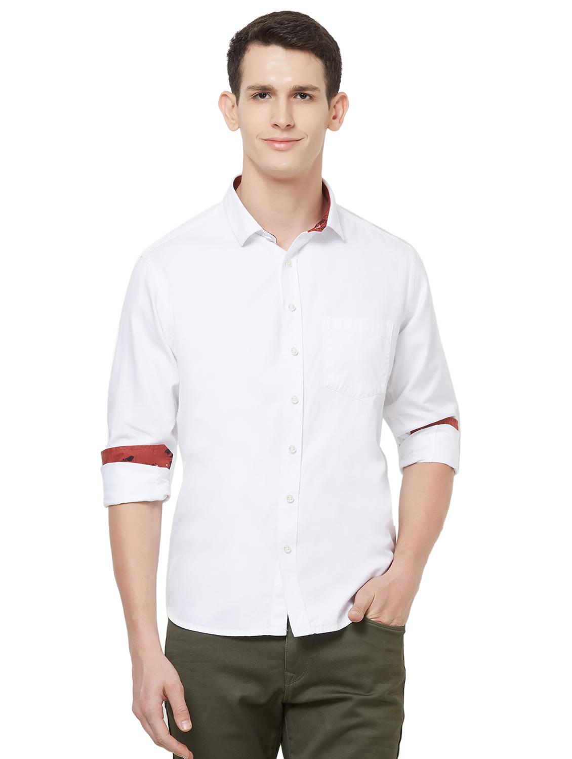 white solid casual shirt - 16664732 - Zoom Image - 1