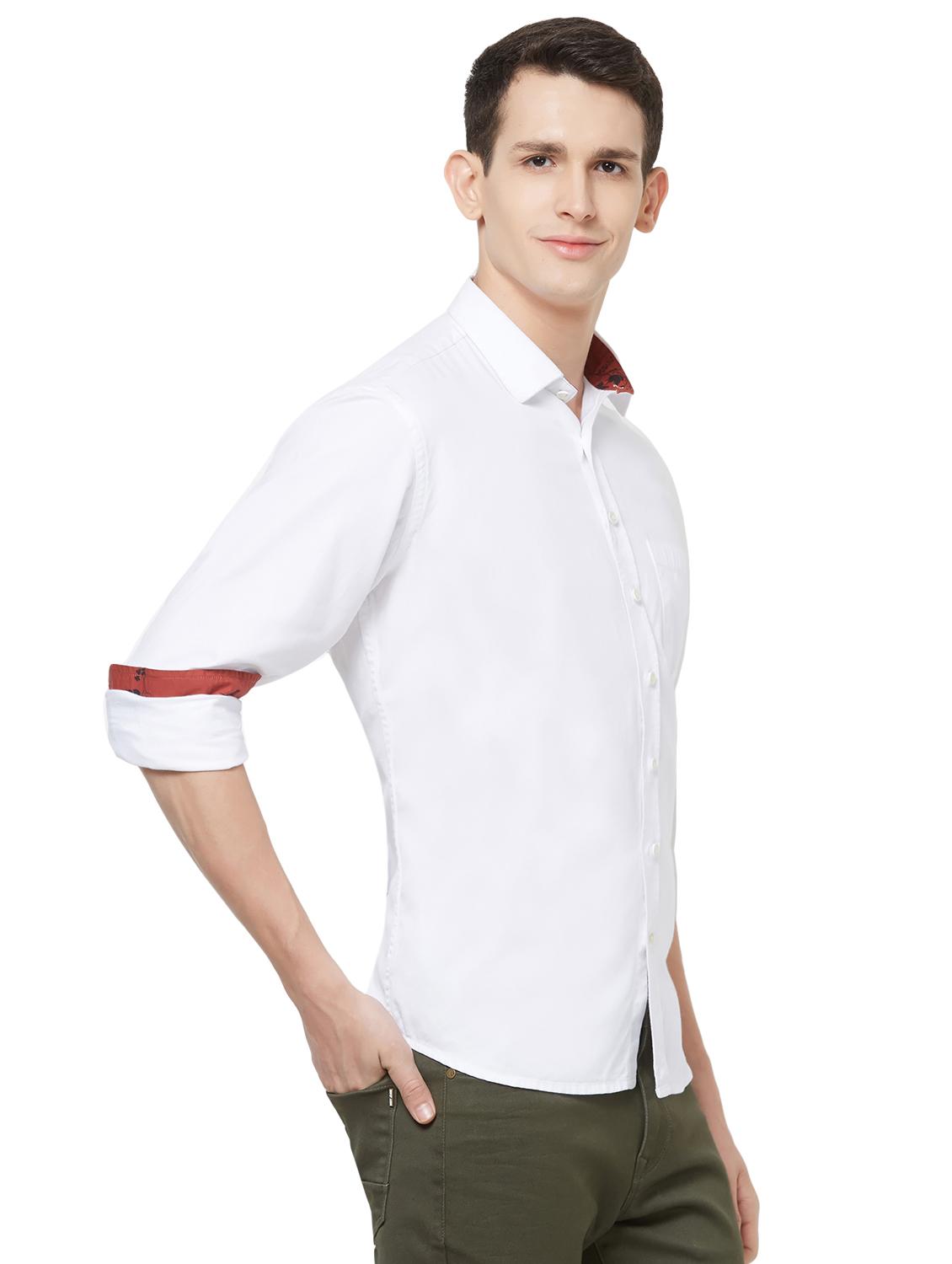 white solid casual shirt - 16664732 - Zoom Image - 2