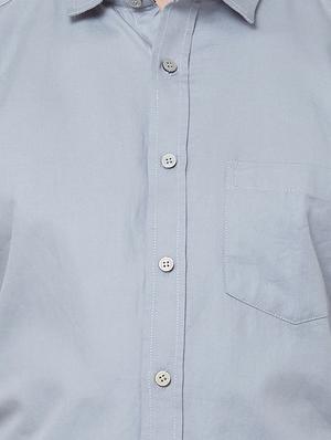 grey solid casual shirt - 16664758 - Standard Image - 5