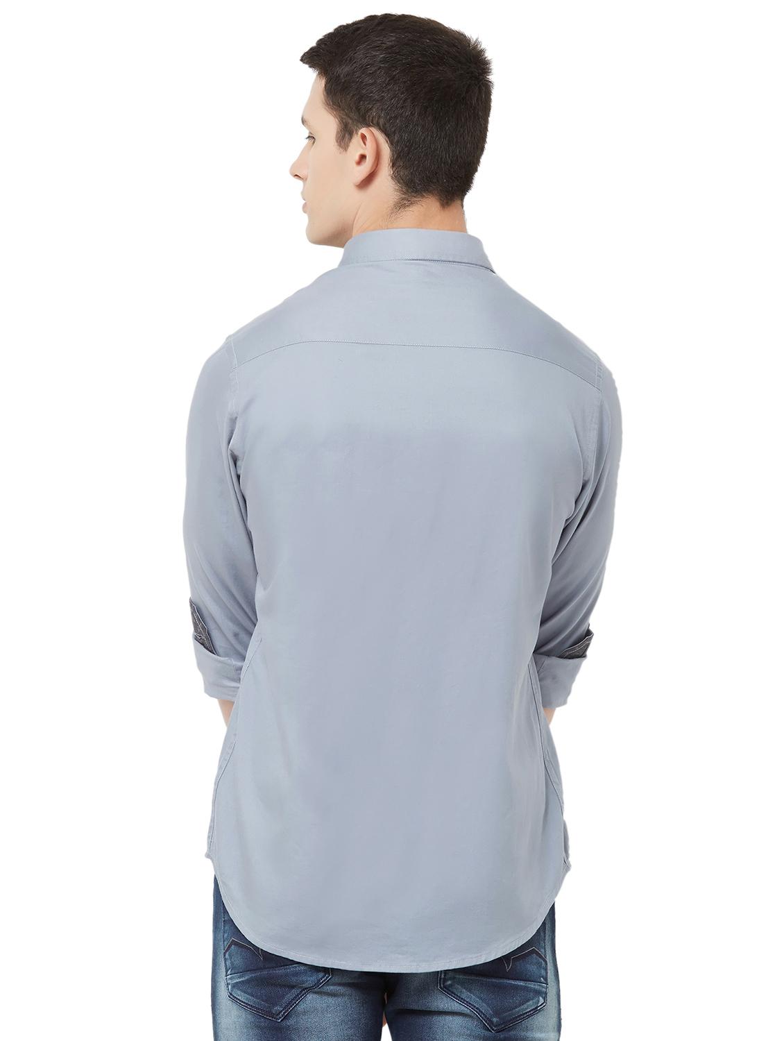 grey solid casual shirt - 16664758 - Zoom Image - 3