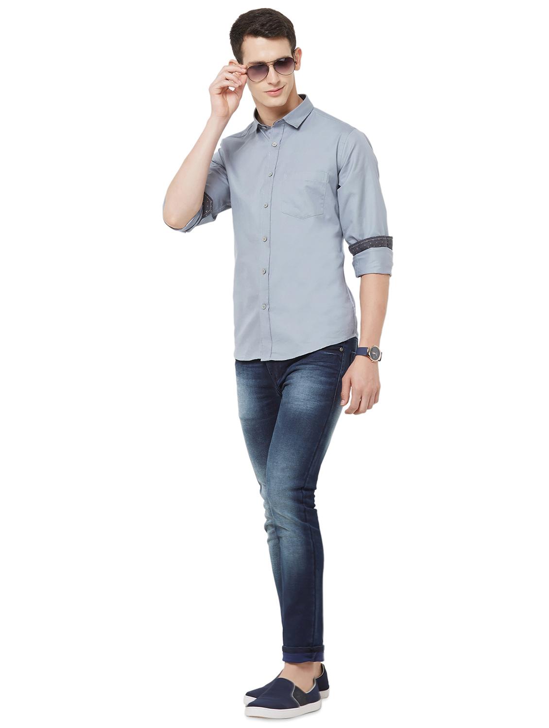 grey solid casual shirt - 16664758 - Zoom Image - 4
