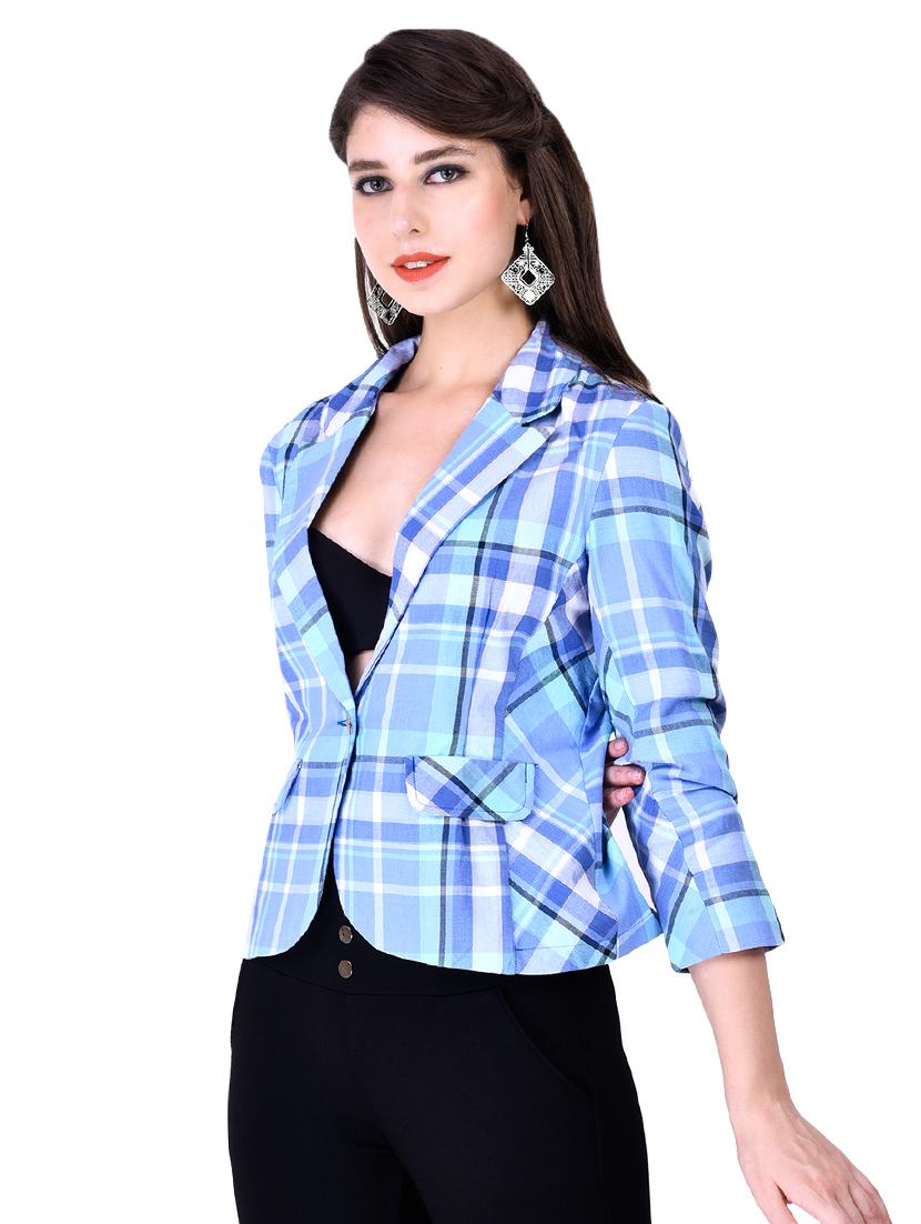 pocket detail checkered blazer - 16664780 - Zoom Image - 2