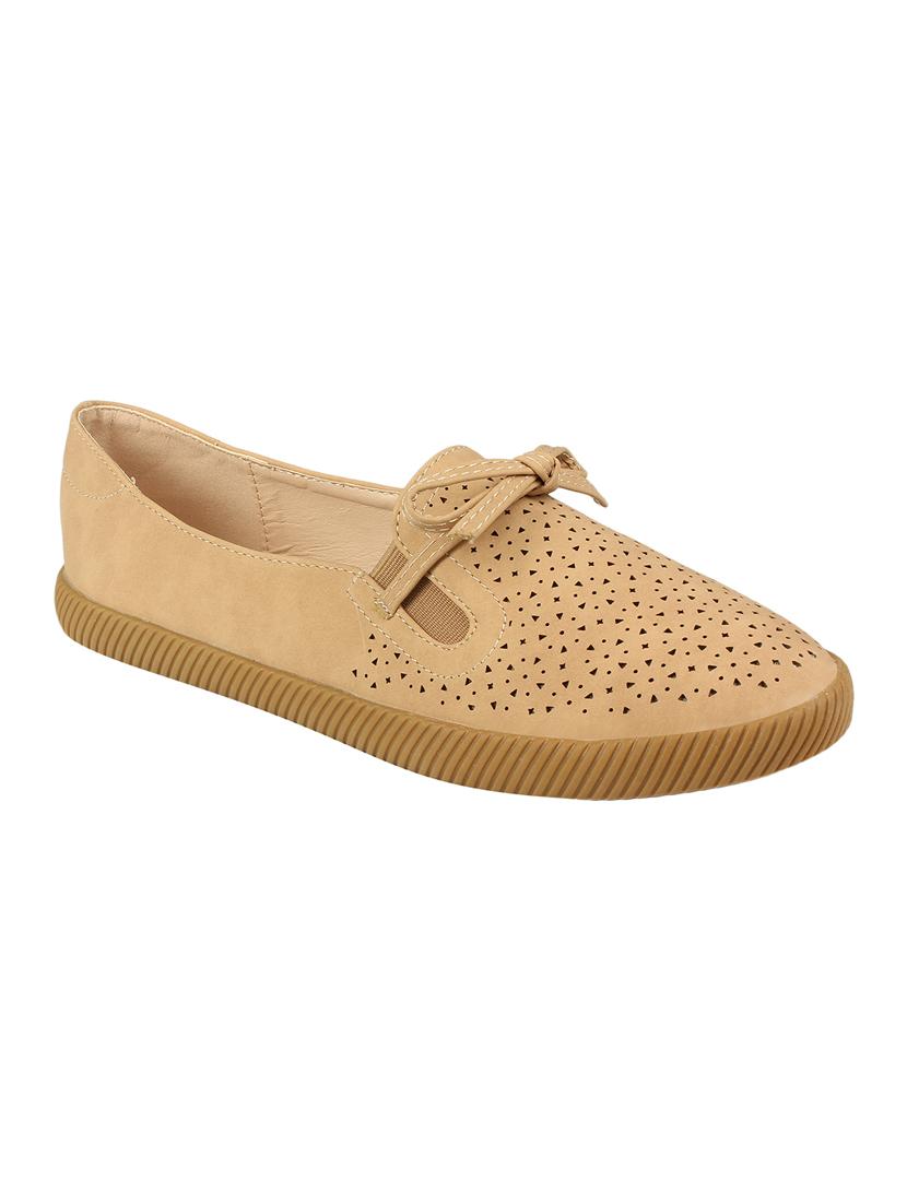 beige slip on casual shoes - 16665834 - Zoom Image - 1