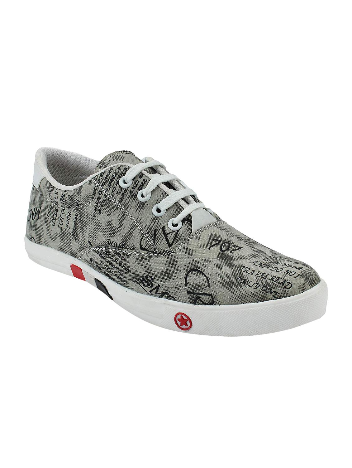 grey leatherette lace up sneakers - 16666242 - Zoom Image - 1