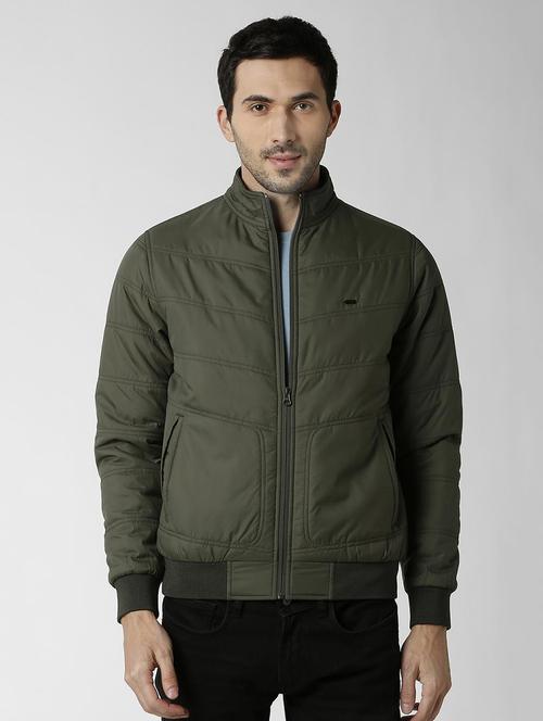 green solid quilted jacket - 16666562 - Very Small Image - 1