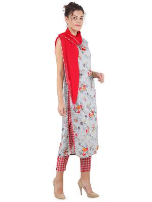floral printed straight kurta - 16666643 - Standard Image - 2