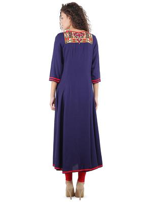 embroidered flared kurta - 16666647 - Standard Image - 3