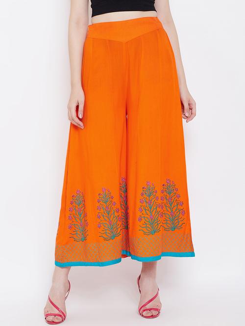 floral printed flared palazzo - 16667005 - Standard Image - 1