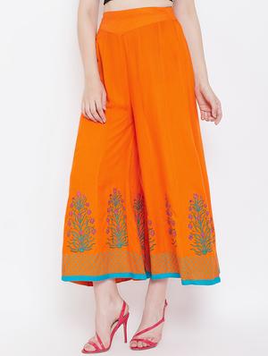 floral printed flared palazzo - 16667005 - Standard Image - 2