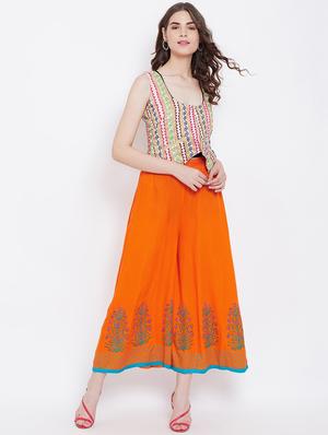 floral printed flared palazzo - 16667005 - Standard Image - 4
