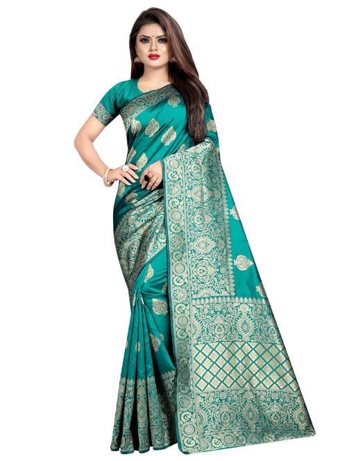 self-design banarasi saree with blouse - 16667392 - Standard Image - 1