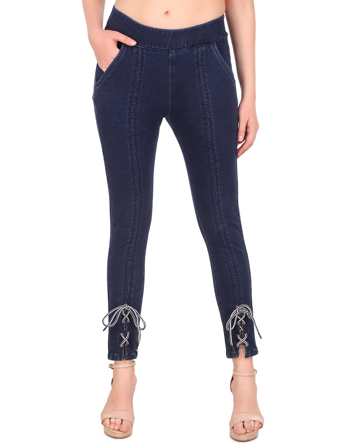 criss cross tie up denim jegging - 16667402 - Zoom Image - 1