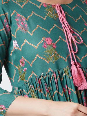 floral printed flared kurta - 16667416 - Standard Image - 4