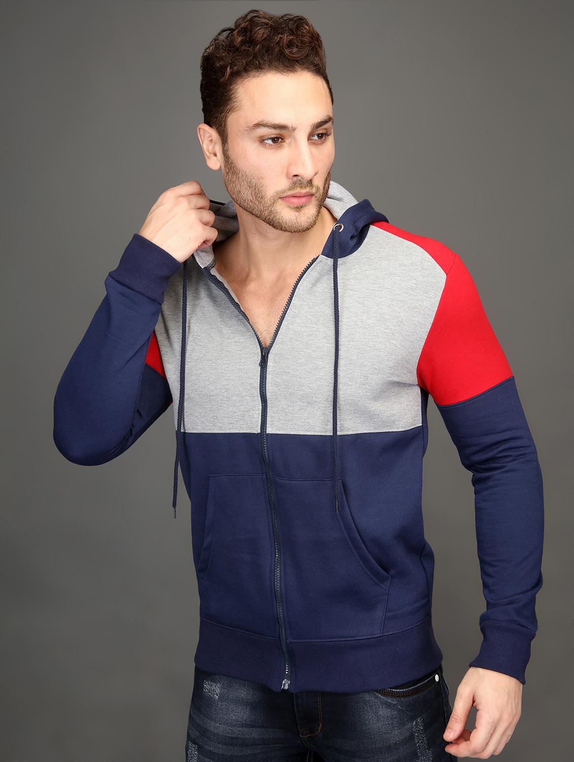 blue color block sweatshirt - 16667442 - Zoom Image - 1