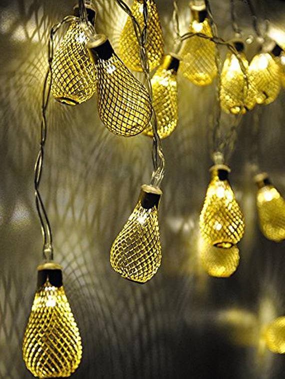 bulb shaped net design golden lights - 16667734 - Zoom Image - 1