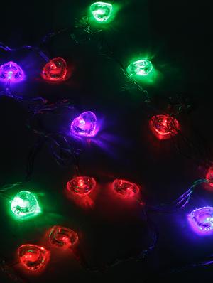pretty and glowing heart shape led multi colour string lights - 16667749 - Standard Image - 2