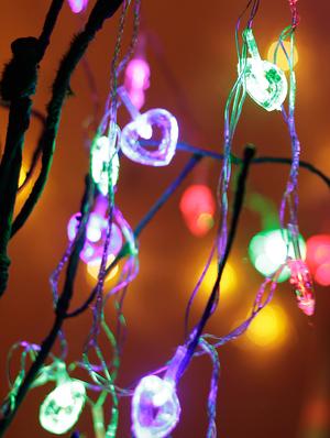 pretty and glowing heart shape led multi colour string lights - 16667749 - Standard Image - 3
