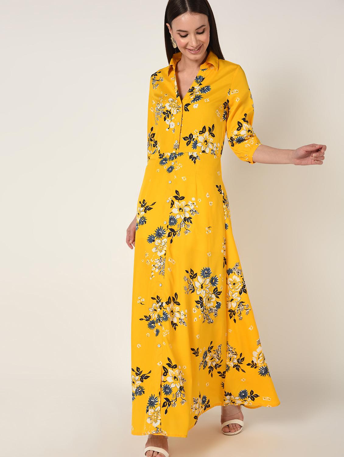 button up floral maxi dress - 16667840 - Zoom Image - 1