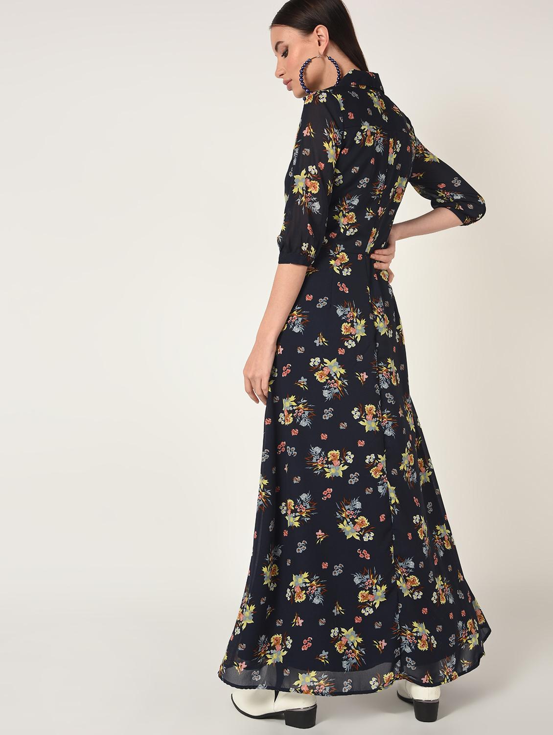 button up floral maxi dress - 16667842 - Zoom Image - 4