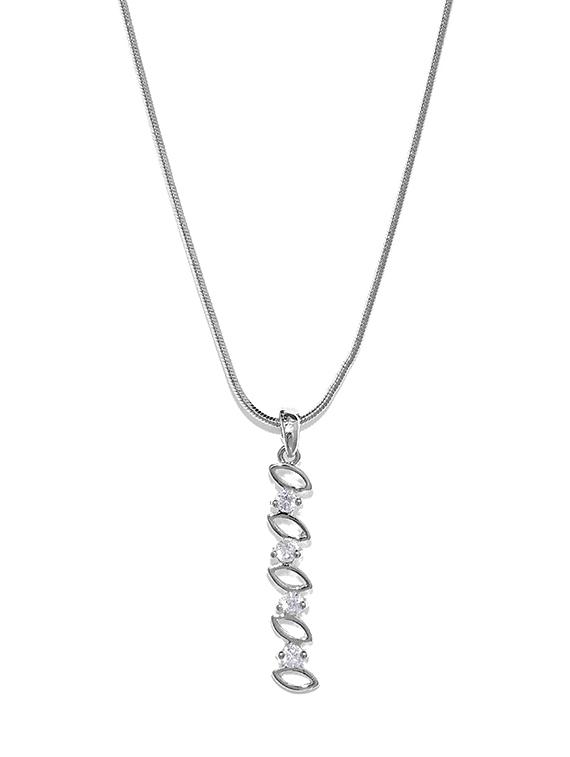 silver tone silver plated chain necklace - 16668154 - Zoom Image - 1