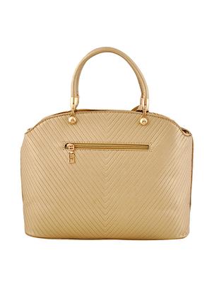 gold leatherette (pu) combo handbag - 16668167 - Standard Image - 2