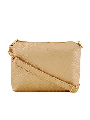gold leatherette (pu) combo handbag - 16668167 - Standard Image - 4